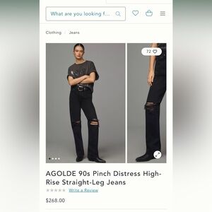 Agolde Black Jeans size 25